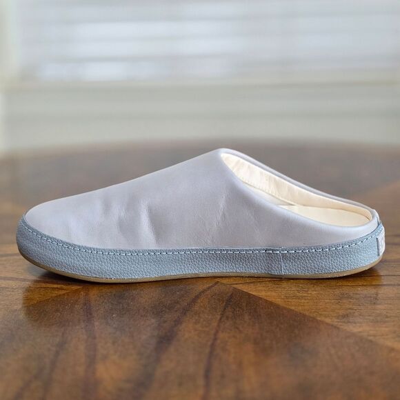 Olukai Hamani Leather Slip-on Mules Men's Size 9 Smoke / Storm Gray / Beige New - Picture 9 of 14